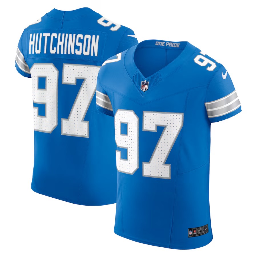 Men's Detroit Lions Aidan Hutchinson Nike Blue Vapor F.U.S.E. Elite Jersey - Puhuasuan