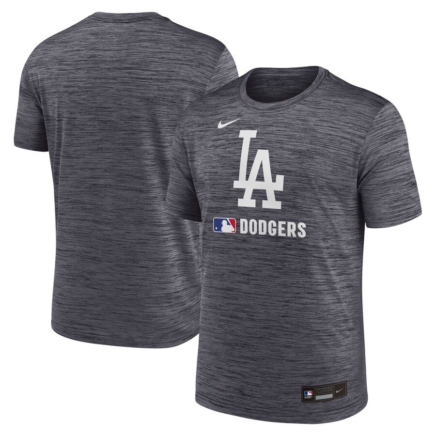 Men's Los Angeles Dodgers Nike Black Authentic Collection Velocity Performance Practice T-Shirt - Puhuasuan