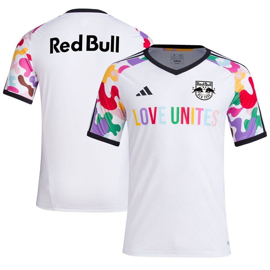 Men's New York Red Bulls  adidas White 2023 Pride Pre-Match Top - Puhuasuan