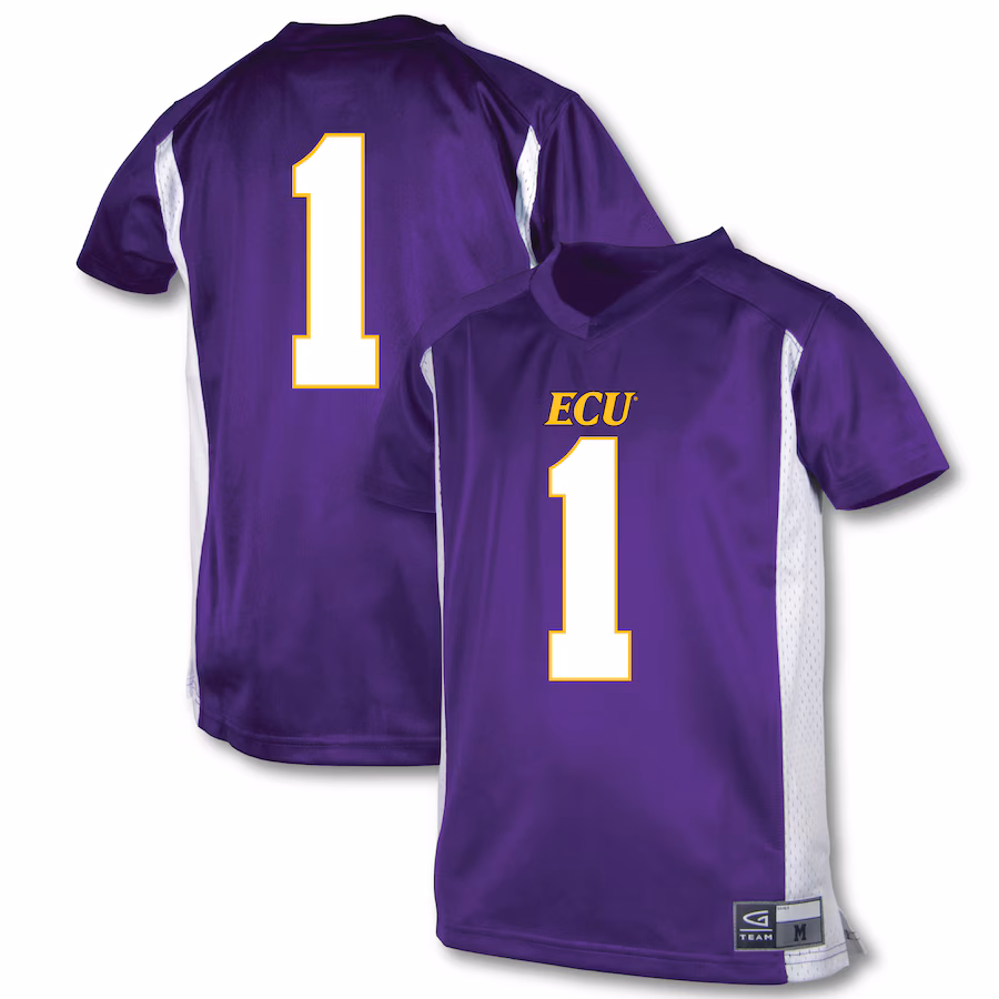 Youth Garb #1 Purple ECU Pirates Football Jersey - Puhuasuan