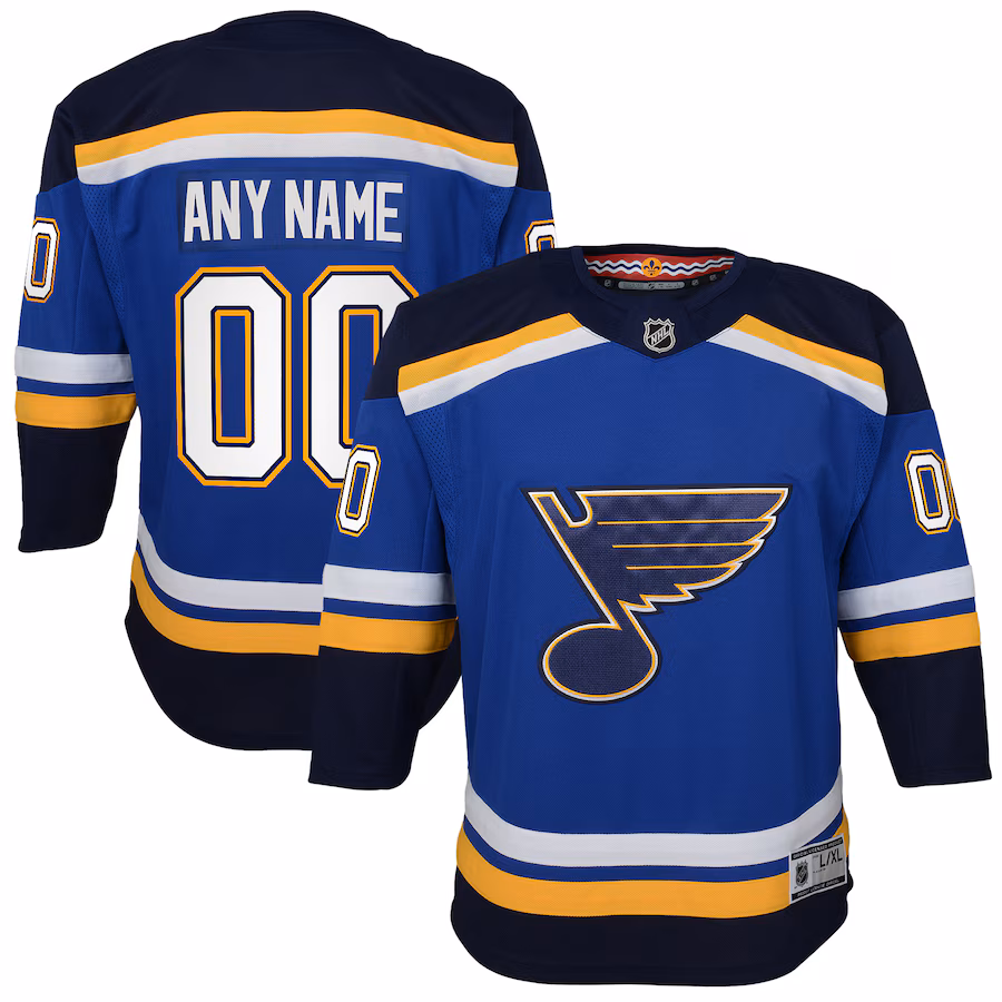 Youth St. Louis Blues Blue Home Premier Custom Jersey - Puhuasuan