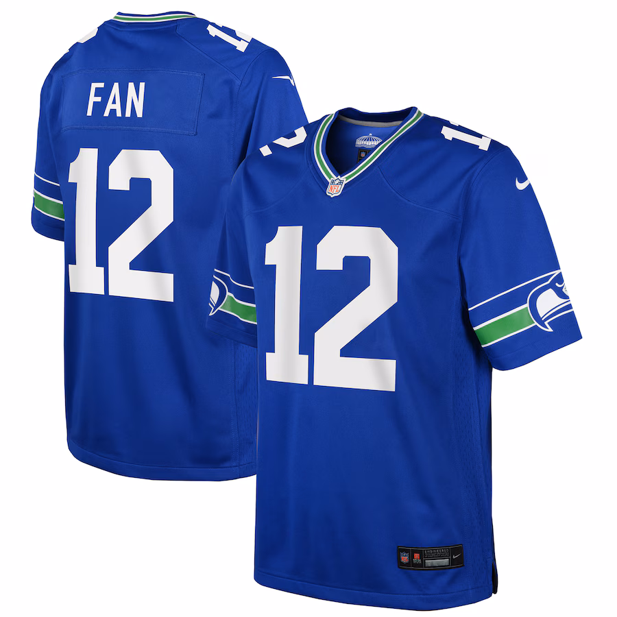 Youth Seattle Seahawks 12s Nike Royal Game Jersey - Puhuasuan