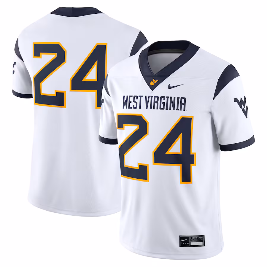 #1 West Virginia Mountaineers Nike Game Jersey - White - Puhuasuan