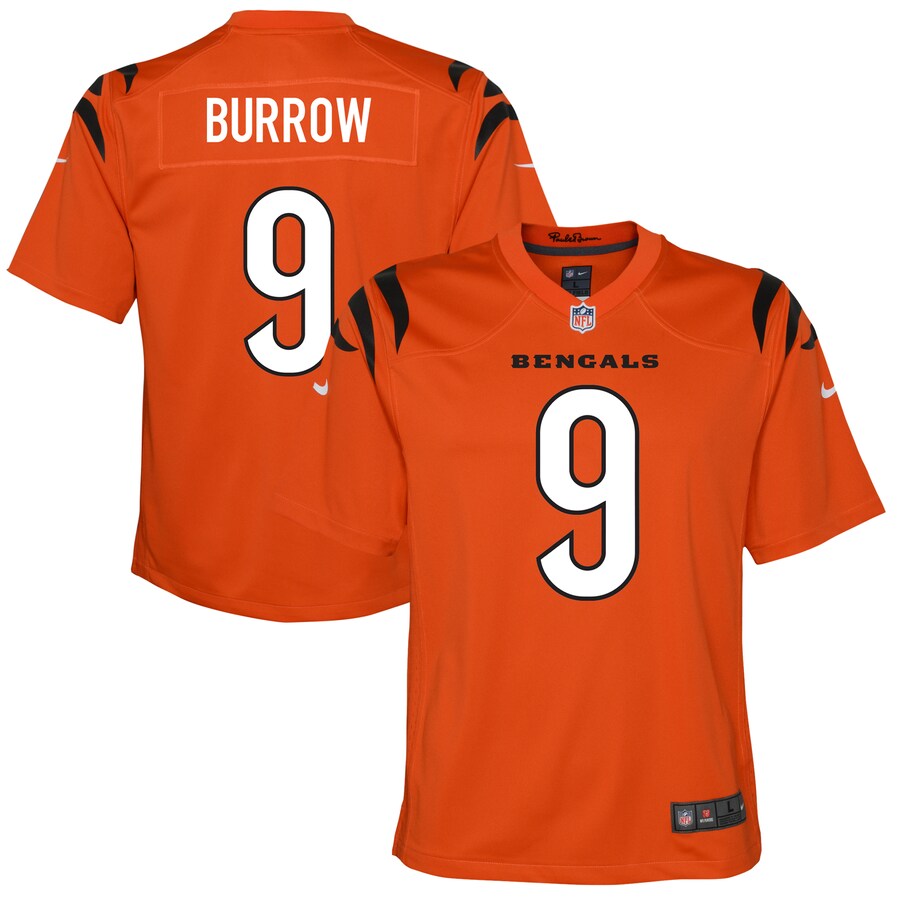Youth Cincinnati Bengals Joe Burrow Nike Orange Alternate Game Jersey - Puhuasuan