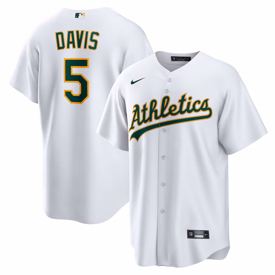 Men's Oakland Athletics JD Davis Nike White Home Replica Jersey - Puhuasuan