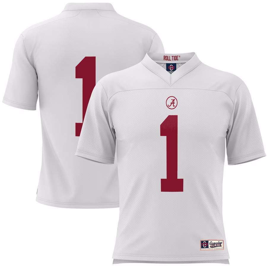 #1 Alabama Crimson Tide GameDay Greats Football Jersey - White - Puhuasuan