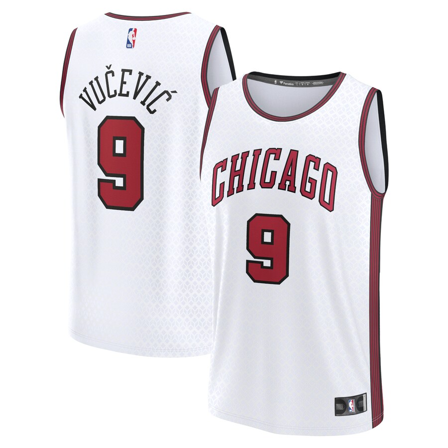 Men's Chicago Bulls Nikola Vucevic Fanatics White Fastbreak Jersey - City Edition - Puhuasuan