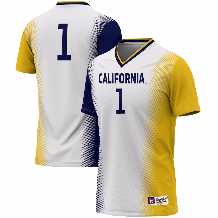 #1 Cal Bears GameDay Greats Unisex  Lightweight Women's Soccer Jersey - White - Puhuasuan