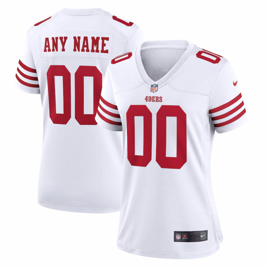 Women's San Francisco 49ers Nike White Game Custom Jersey - Puhuasuan