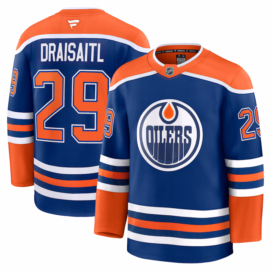 Men's Edmonton Oilers Leon Draisaitl Fanatics Royal Home Premium Jersey - Puhuasuan