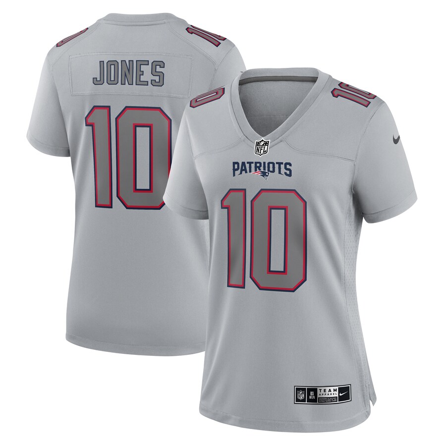 Women's New England Patriots Mac Jones Nike Gray Atmosphere Fashion Game Jersey - Puhuasuan