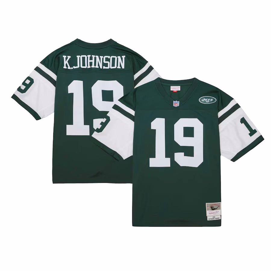 Men's New York Jets Keyshawn Johnson Mitchell & Ness Green Legacy Replica Jersey - Puhuasuan
