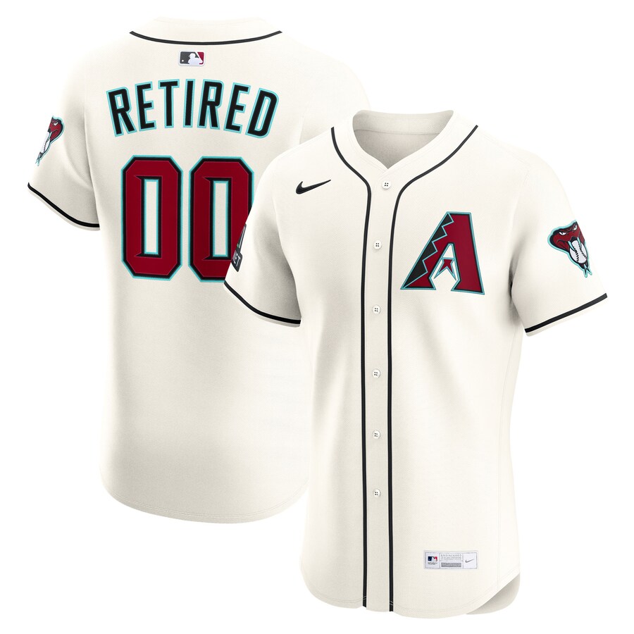 Men's Arizona Diamondbacks Nike Cream Home Elite Sponsor Patch Pick-A-Player Retired Roster Jersey - Puhuasuan
