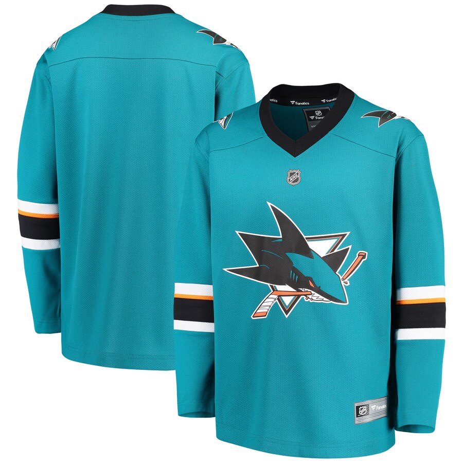 Youth San Jose Sharks Fanatics Branded Teal Home Replica Blank Jersey - Puhuasuan