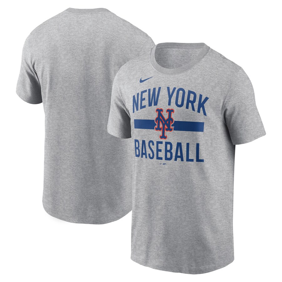 Men's New York Mets Nike Heather Gray Arched T-Shirt - Puhuasuan