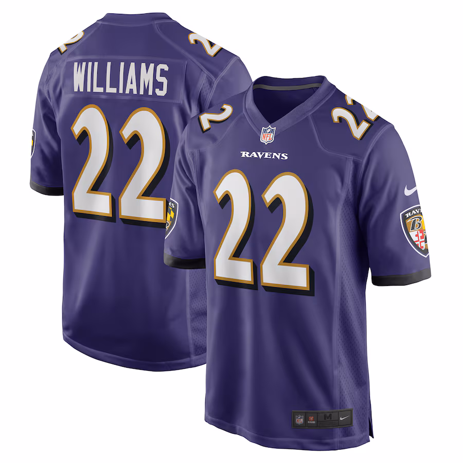 Men's Baltimore Ravens Damarion Williams Nike Purple Player Game Jersey - Puhuasuan