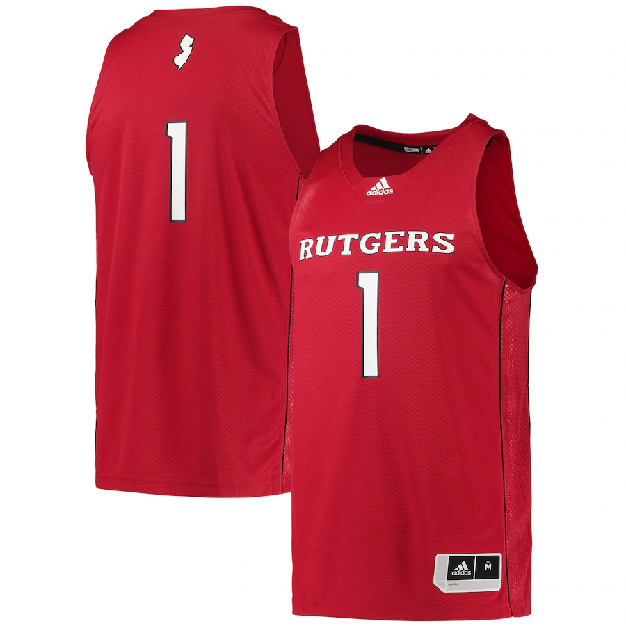 Men's adidas #1 Scarlet Rutgers Scarlet Knights Team Swingman Basketball Jersey - Puhuasuan