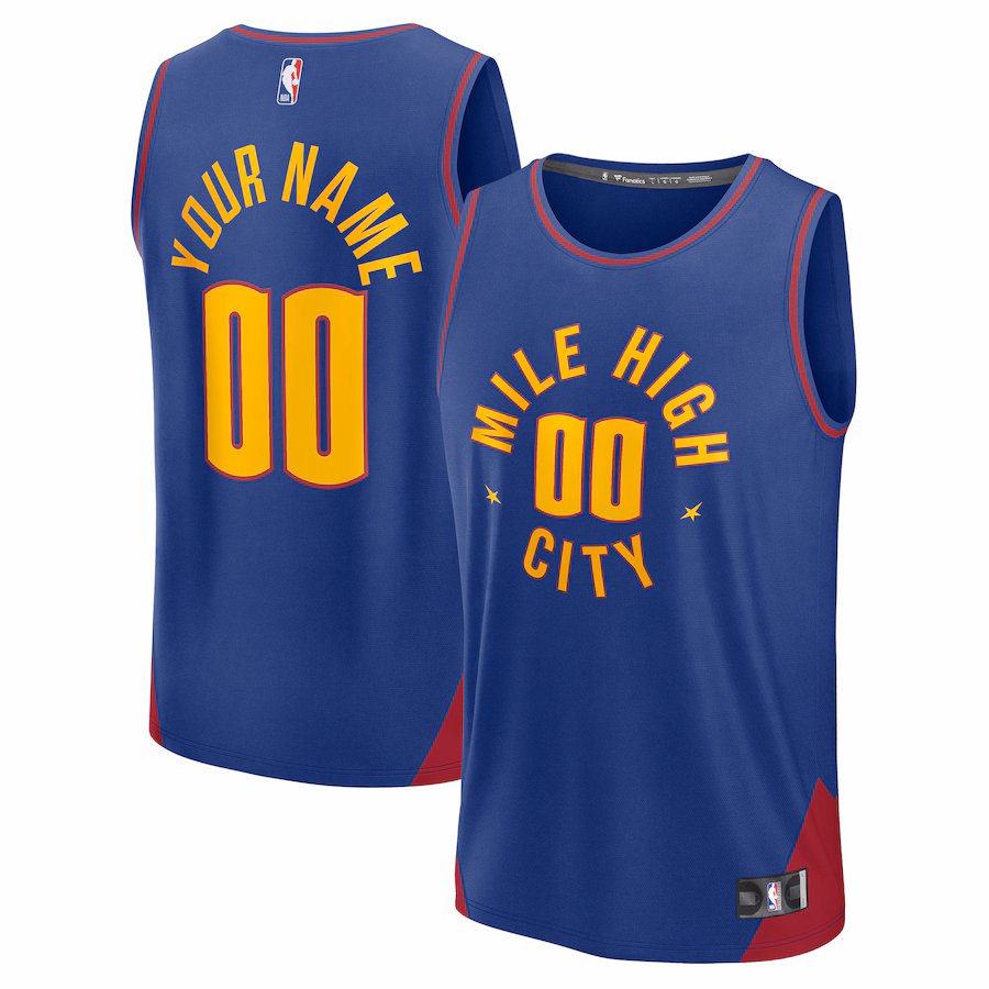 Men's Denver Nuggets Fanatics Blue Fast Break Custom Jersey - Statement Edition - Puhuasuan