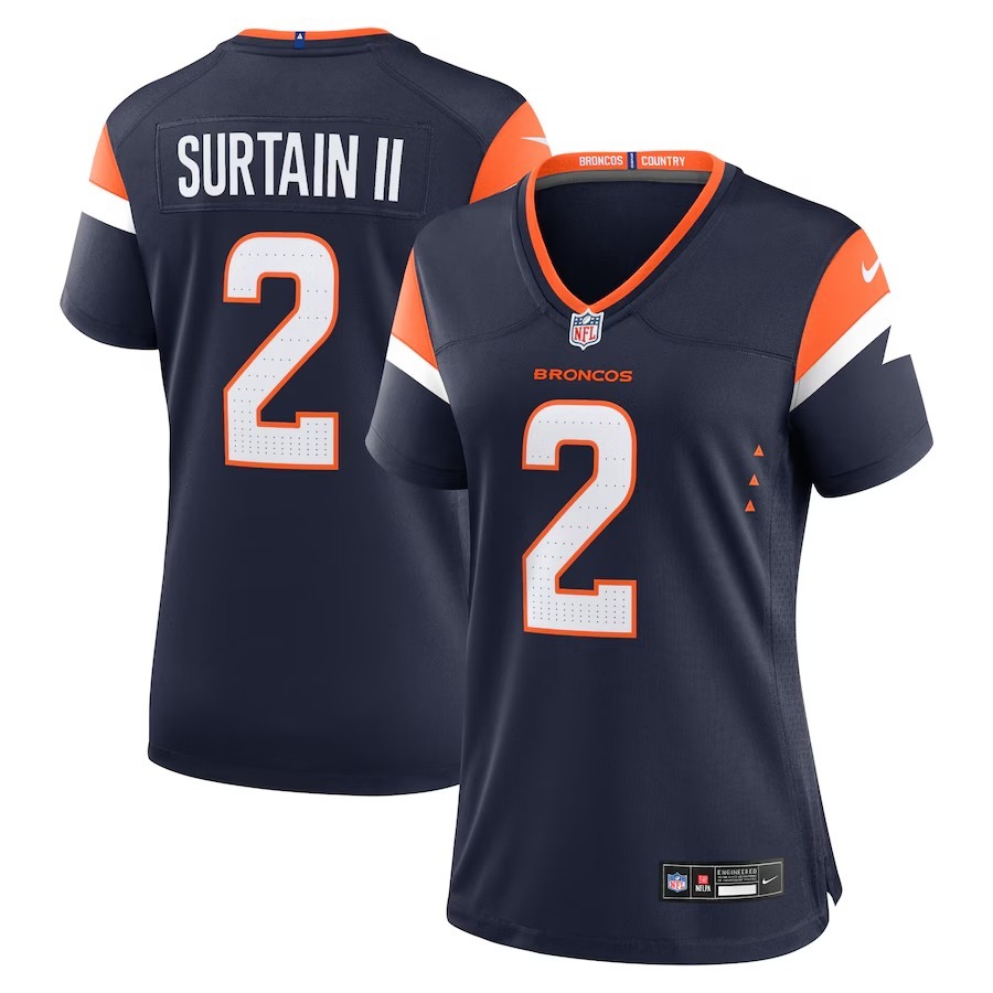 Women's Denver Broncos Patrick Surtain II Nike Navy Mile High Collection Alternate Game Jersey - Puhuasuan