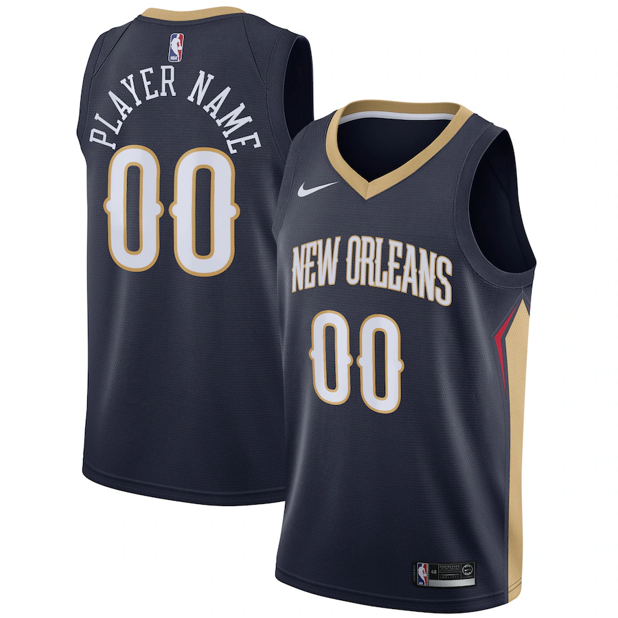 Men's New Orleans Pelicans Nike Navy Swingman Custom Jersey - Icon Edition - Puhuasuan