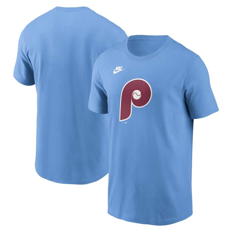 Men's Philadelphia Phillies Nike Light Blue Cooperstown Collection Team Logo T-Shirt - Puhuasuan