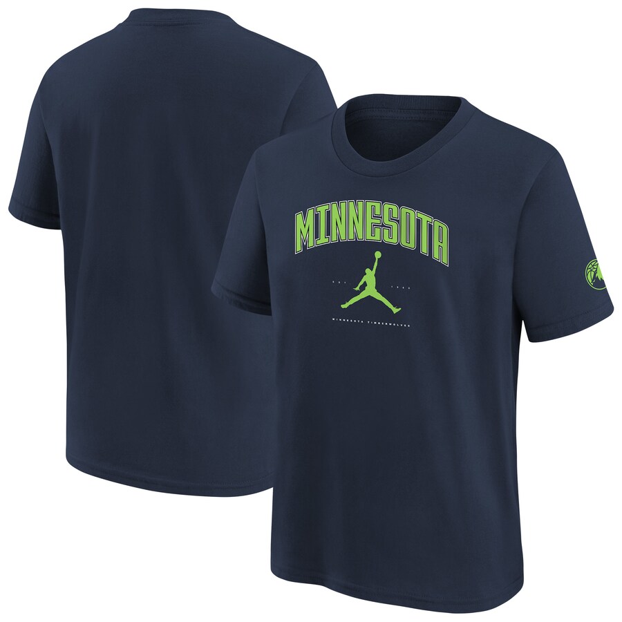 Youth Minnesota Timberwolves Jordan Brand Navy Essential Cities T-Shirt - Puhuasuan