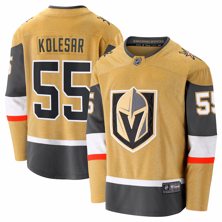 Men's Vegas Golden Knights Keegan Kolesar Fanatics Gold Home Breakaway Jersey - Puhuasuan