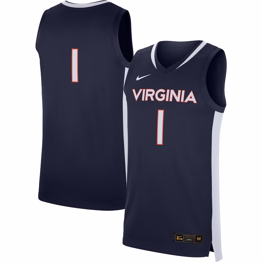 #1 Virginia Cavaliers Nike Replica Basketball Jersey - Navy - Puhuasuan