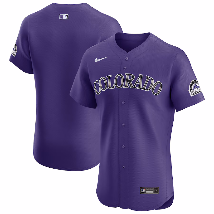 Men's Colorado Rockies Nike Purple Alternate Vapor Premier Elite Patch Jersey - Puhuasuan