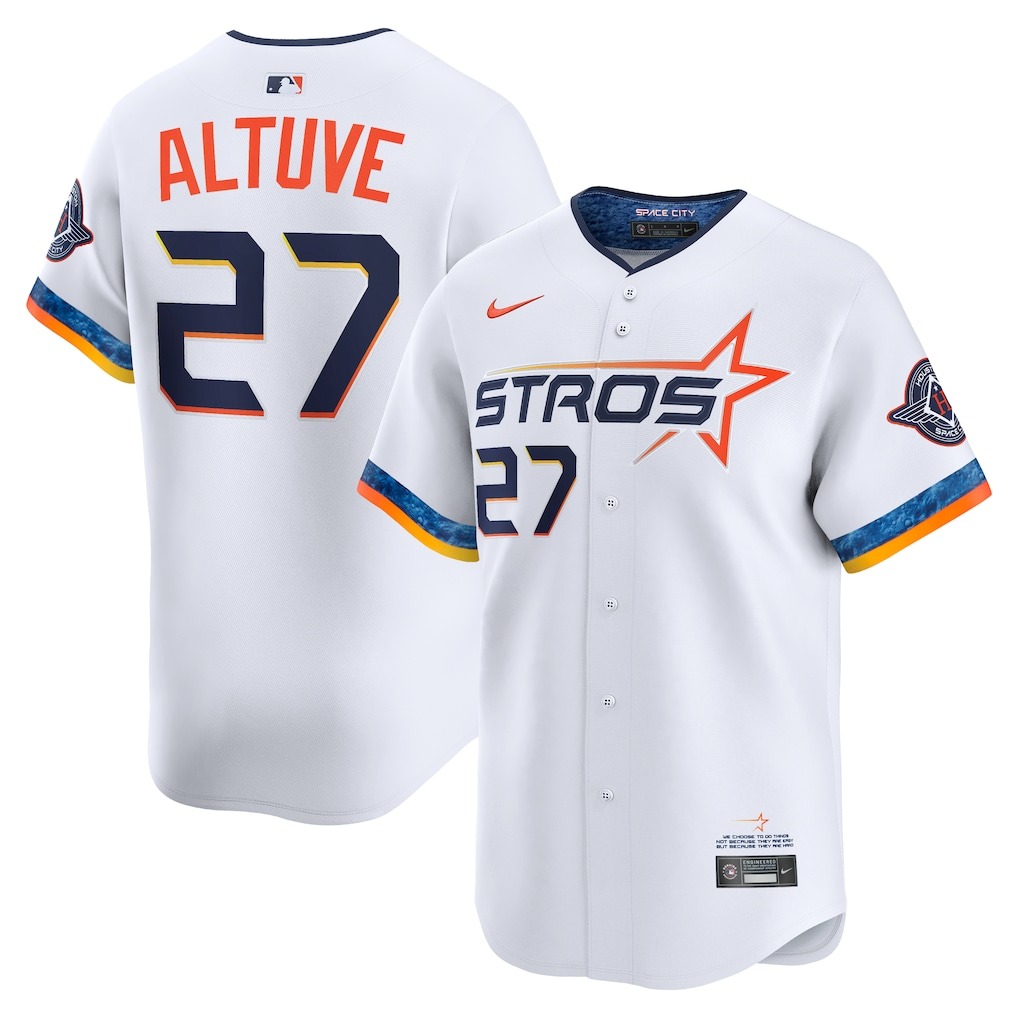 Men's Houston Astros Jose Altuve Nike White 2025 City Connect Limited Player Jersey - Puhuasuan