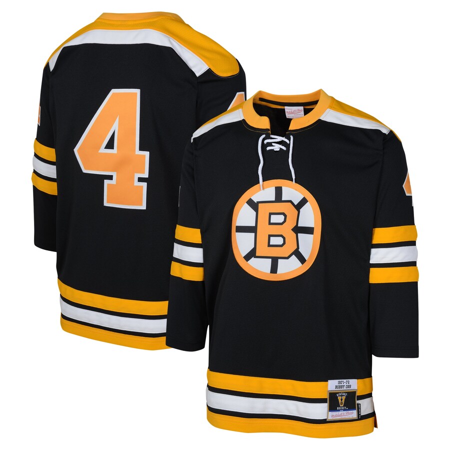 Youth Boston Bruins Bobby Orr Mitchell & Ness Black 1971 Blue Line Player Jersey - Puhuasuan
