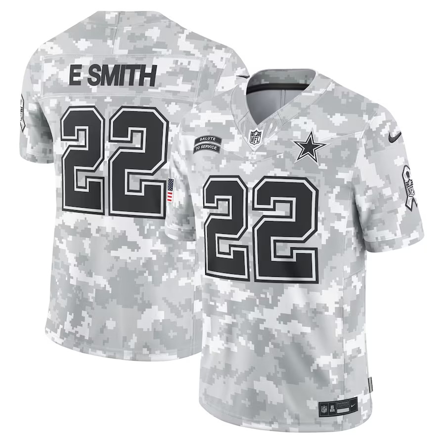 Men's Dallas Cowboys Emmitt Smith Nike Arctic Camo 2024 Salute to Service Retired Player Limited Jersey - Puhuasuan