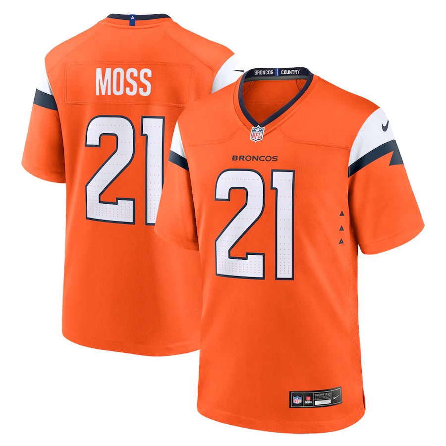 Men's Denver Broncos Riley Moss Nike Orange Team Game Jersey - Puhuasuan