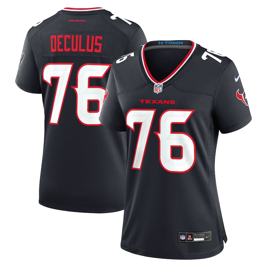 Women's Houston Texans Austin Deculus Nike Navy Team Game Jersey - Puhuasuan