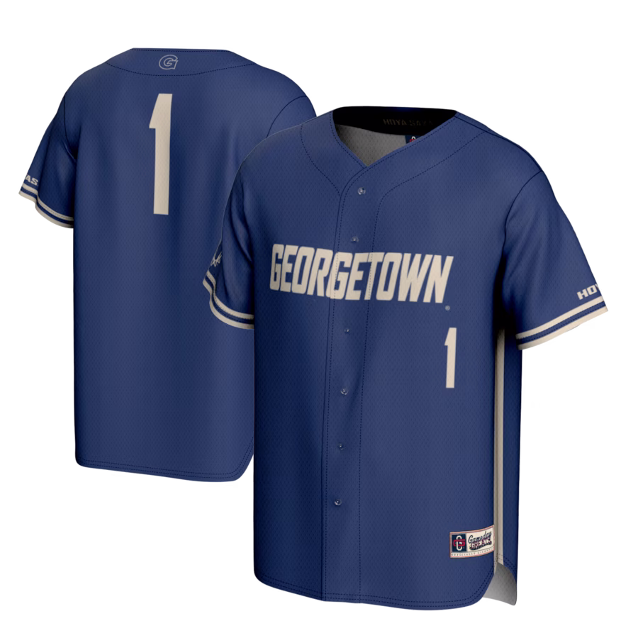 #1 Georgetown Hoyas GameDay Greats Youth Lightweight Baseball Fashion Jersey - Navy - Puhuasuan