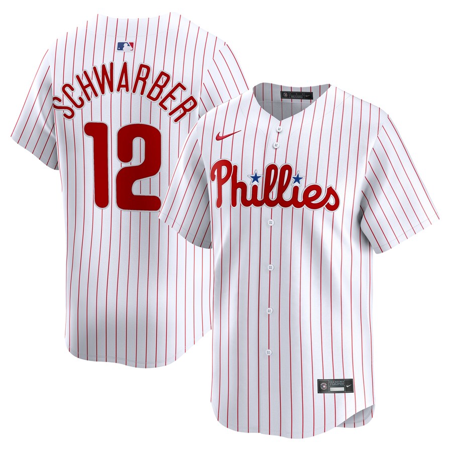 Men's Philadelphia Phillies Kyle Schwarber Nike White Alternate Limited Player Jersey - Puhuasuan