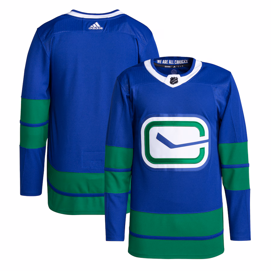 Men's Vancouver Canucks adidas Blue Alternate Primegreen Authentic Blank Jersey - Puhuasuan
