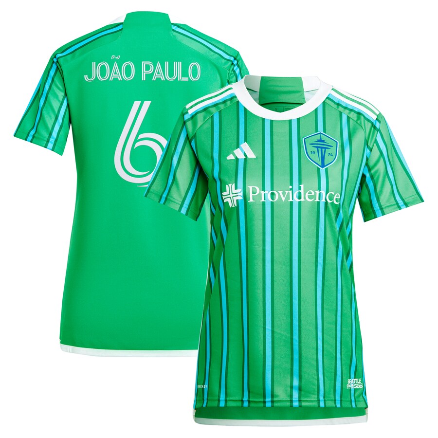 Women's Seattle Sounders FC Joao Paulo adidas Green 2024 The Anniversary Kit Replica Player Jersey - Puhuasuan