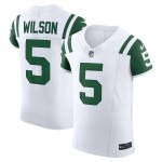 Men's New York Jets Garrett Wilson Nike White Classic Alternate Vapor F.U.S.E. Elite Jersey - Puhuasuan