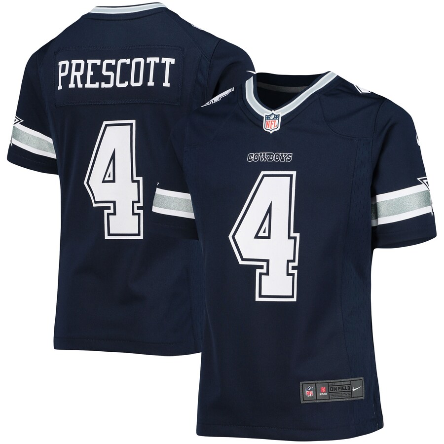 Girls Youth Dallas Cowboys Dak Prescott Nike Navy Team Game Jersey - Puhuasuan