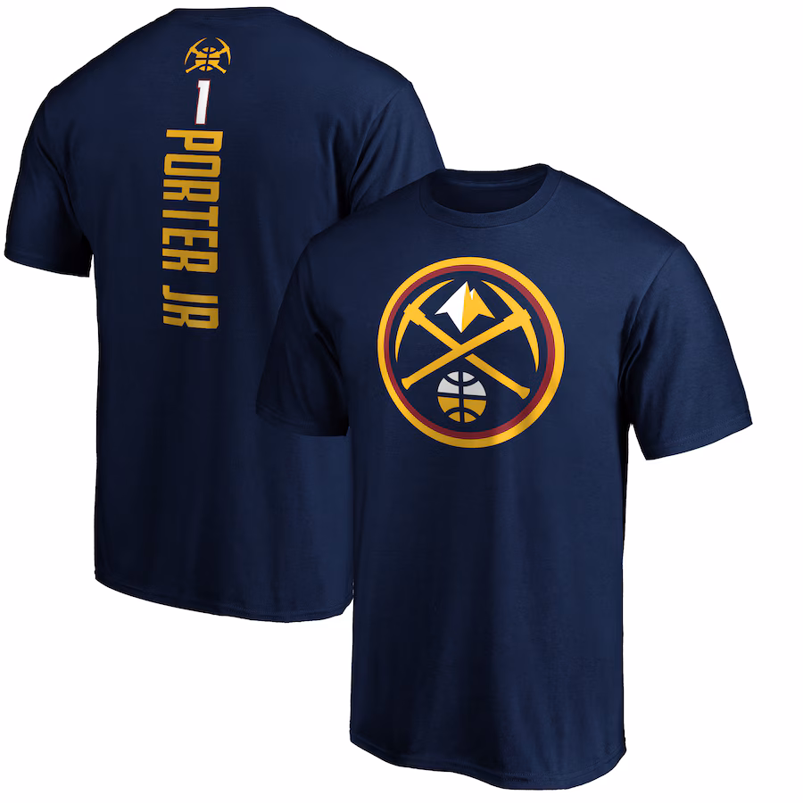 Men's Denver Nuggets Michael Porter Jr. Navy Playmaker Name & Number T-Shirt - Puhuasuan