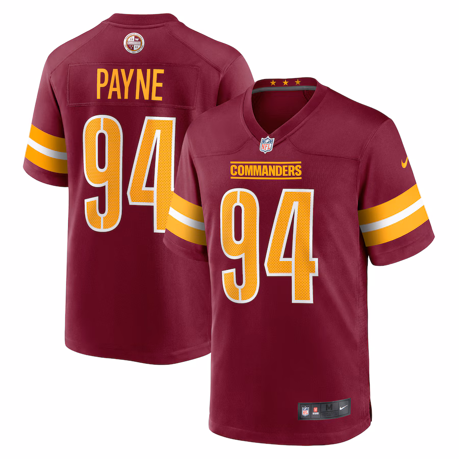 Men's Washington Commanders Da'Ron Payne Nike Burgundy Game Jersey - Puhuasuan