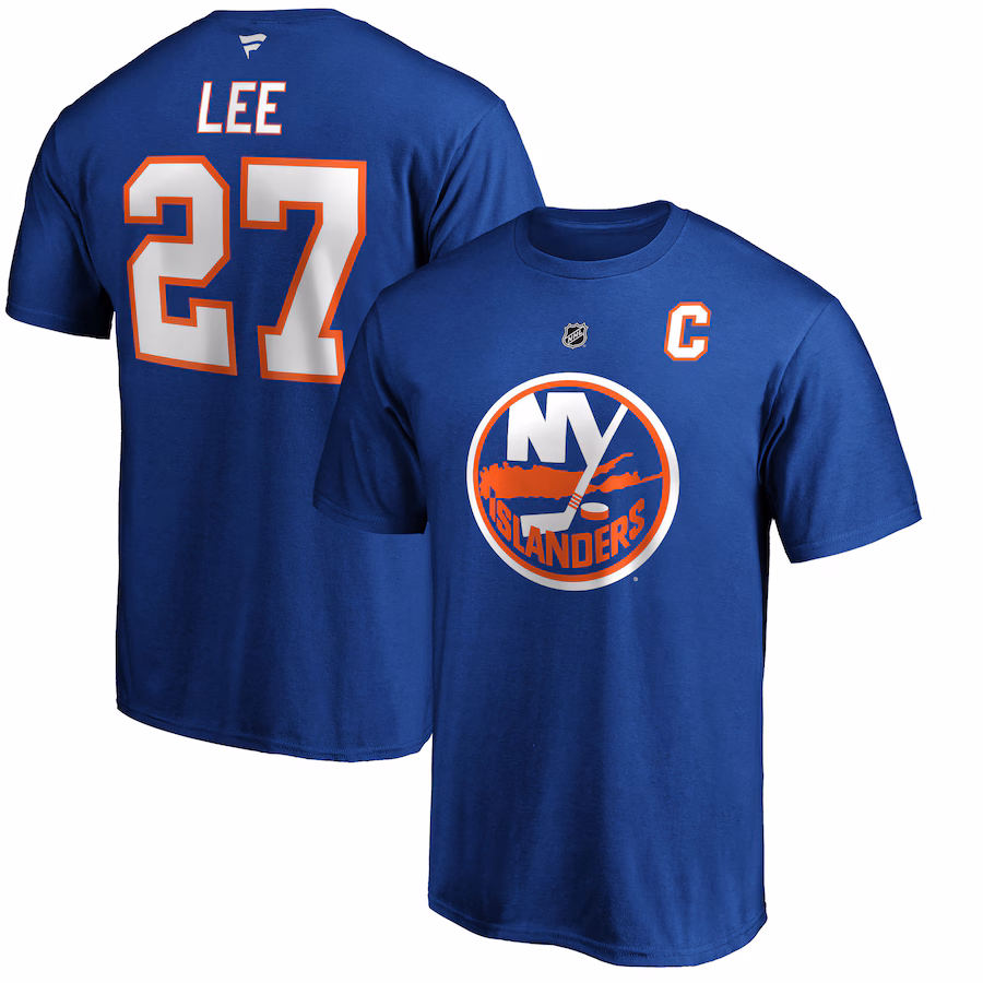 Men's New York Islanders Anders Lee Fanatics Royal Authentic Stack Name & Number T-Shirt - Puhuasuan