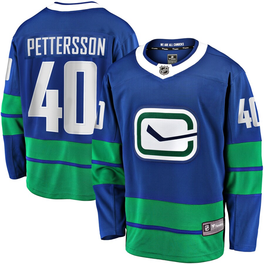 Men's Vancouver Canucks Elias Pettersson Fanatics Branded Royal 2019/20 Alternate Premier Breakaway Player Jersey - Puhuasuan
