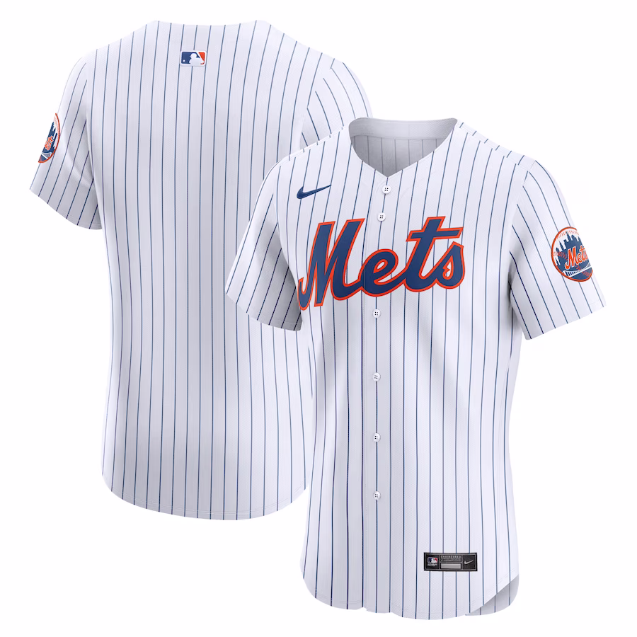 Men's New York Mets Nike White Home Elite Jersey - Puhuasuan