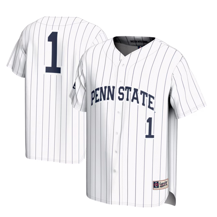 #1 Penn State Nittany Lions GameDay Greats Lightweight Baseball Fashion Jersey - White - Puhuasuan