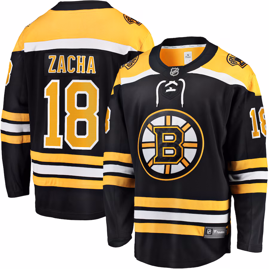 Men's Boston Bruins Pavel Zacha Fanatics Black Home Breakaway Player Jersey - Puhuasuan