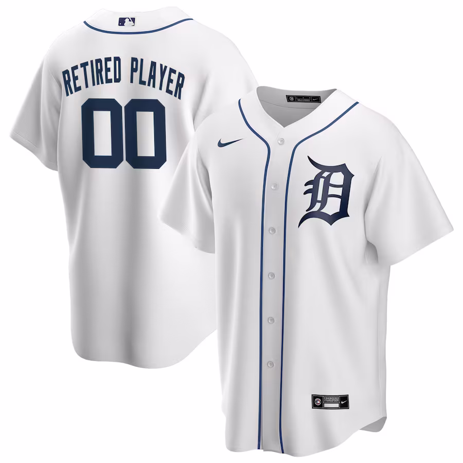 Men's Detroit Tigers Nike White Home Pick-A-Player Retired Roster Replica Jersey - Puhuasuan