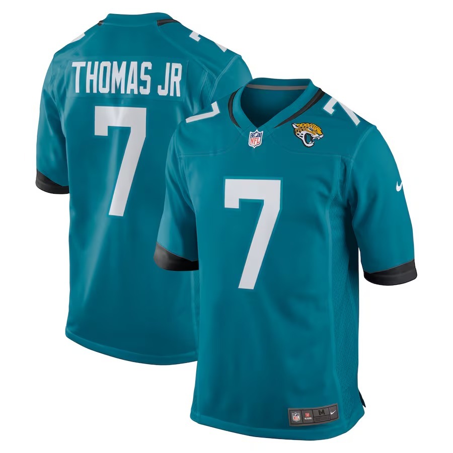 Men's Jacksonville Jaguars Brian Thomas Jr Nike Teal Player Game Jersey - Puhuasuan