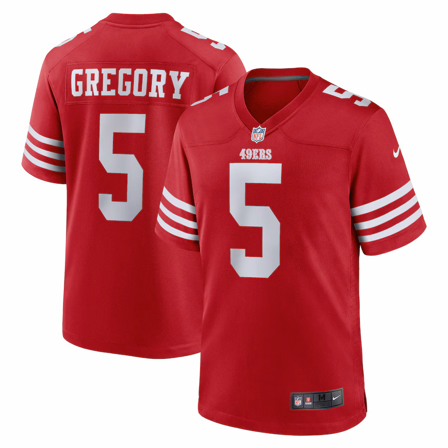 Men's San Francisco 49ers Randy Gregory Nike  Scarlet  Game Jersey - Puhuasuan